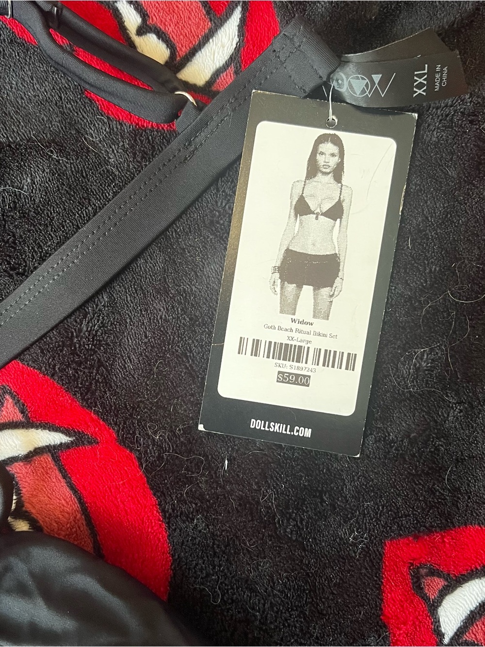 Widow x Dolls Kill - Goth Beach Ritual Bikini Set - Picture 5 of 7